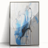 Abstract Electric Canvas Art: Dynamic Blue and Black Modern Painting
