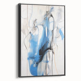 Abstract Electric Canvas Art: Dynamic Blue and Black Modern Painting
