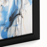 Abstract Electric Canvas Art: Dynamic Blue and Black Modern Painting