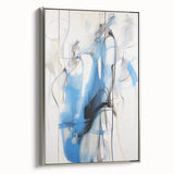Abstract Electric Canvas Art: Dynamic Blue and Black Modern Painting
