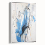 Abstract Electric Canvas Art: Dynamic Blue and Black Modern Painting