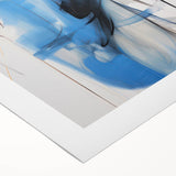 Abstract Electric Canvas Art: Dynamic Blue and Black Modern Painting