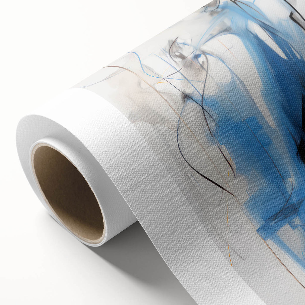 Abstract Electric Canvas Art: Dynamic Blue and Black Modern Painting