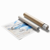 Abstract Electric Canvas Art: Dynamic Blue and Black Modern Painting