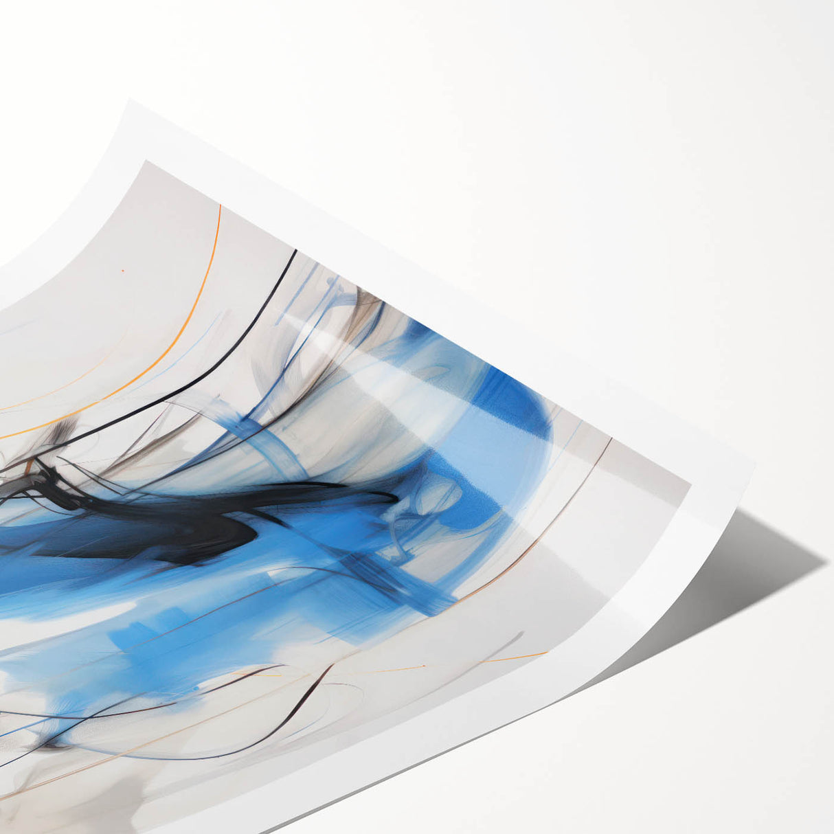 Abstract Electric Canvas Art: Dynamic Blue and Black Modern Painting