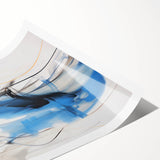 Abstract Electric Canvas Art: Dynamic Blue and Black Modern Painting