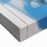 Abstract Electric Canvas Art: Dynamic Blue and Black Modern Painting