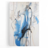 Abstract Electric Canvas Art: Dynamic Blue and Black Modern Painting