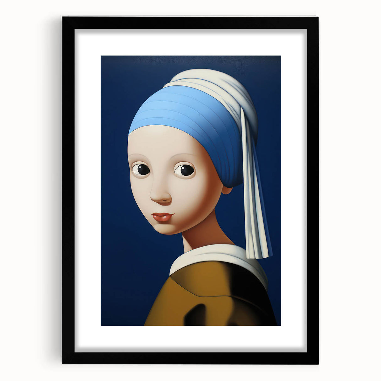 Modern Electric Portrait Art: Abstract Take on Classic Masterpiece Canvas