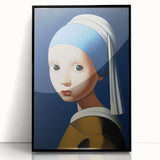 Modern Electric Portrait Art: Abstract Take on Classic Masterpiece Canvas