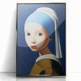 Modern Electric Portrait Art: Abstract Take on Classic Masterpiece Canvas