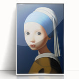 Modern Electric Portrait Art: Abstract Take on Classic Masterpiece Canvas