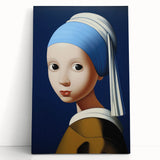 Modern Electric Portrait Art: Abstract Take on Classic Masterpiece Canvas