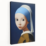 Modern Electric Portrait Art: Abstract Take on Classic Masterpiece Canvas