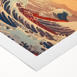 Electric Wave Art: Vibrant Sunset Ocean Scene on Modern Canvas Print