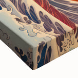 Electric Wave Art: Vibrant Sunset Ocean Scene on Modern Canvas Print