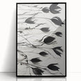 Monochrome Electric Floral Art: Bold Black Tulips on Modern Canvas