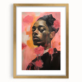 Abstract Portrait Electric Art: Modern Expressive Figure with Floral Motifs