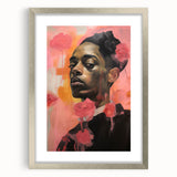 Abstract Portrait Electric Art: Modern Expressive Figure with Floral Motifs