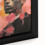 Abstract Portrait Electric Art: Modern Expressive Figure with Floral Motifs