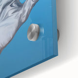 Electric Hand Art Canvas: Abstract Blue and White Modern Wall Print