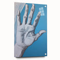 Electric Hand Art Canvas: Abstract Blue and White Modern Wall Print
