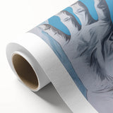 Electric Hand Art Canvas: Abstract Blue and White Modern Wall Print