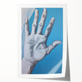 Electric Hand Art Canvas: Abstract Blue and White Modern Wall Print