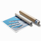 Electric Hand Art Canvas: Abstract Blue and White Modern Wall Print