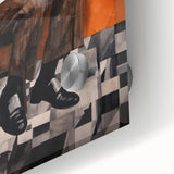 Modern Cubist Portrait Art: Abstract Electric Design on Canvas Print