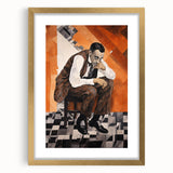 Modern Cubist Portrait Art: Abstract Electric Design on Canvas Print