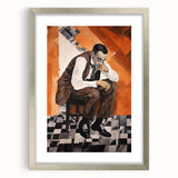 Modern Cubist Portrait Art: Abstract Electric Design on Canvas Print