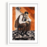 Modern Cubist Portrait Art: Abstract Electric Design on Canvas Print