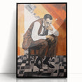 Modern Cubist Portrait Art: Abstract Electric Design on Canvas Print