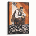 Modern Cubist Portrait Art: Abstract Electric Design on Canvas Print