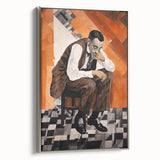 Modern Cubist Portrait Art: Abstract Electric Design on Canvas Print