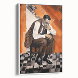 Modern Cubist Portrait Art: Abstract Electric Design on Canvas Print