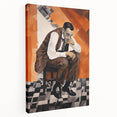 Modern Cubist Portrait Art: Abstract Electric Design on Canvas Print