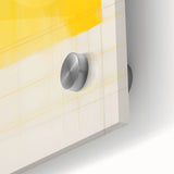 Abstract Yellow Electric Art: Minimalist Geometric Canvas for Modern Decor