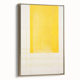 Abstract Yellow Electric Art: Minimalist Geometric Canvas for Modern Decor