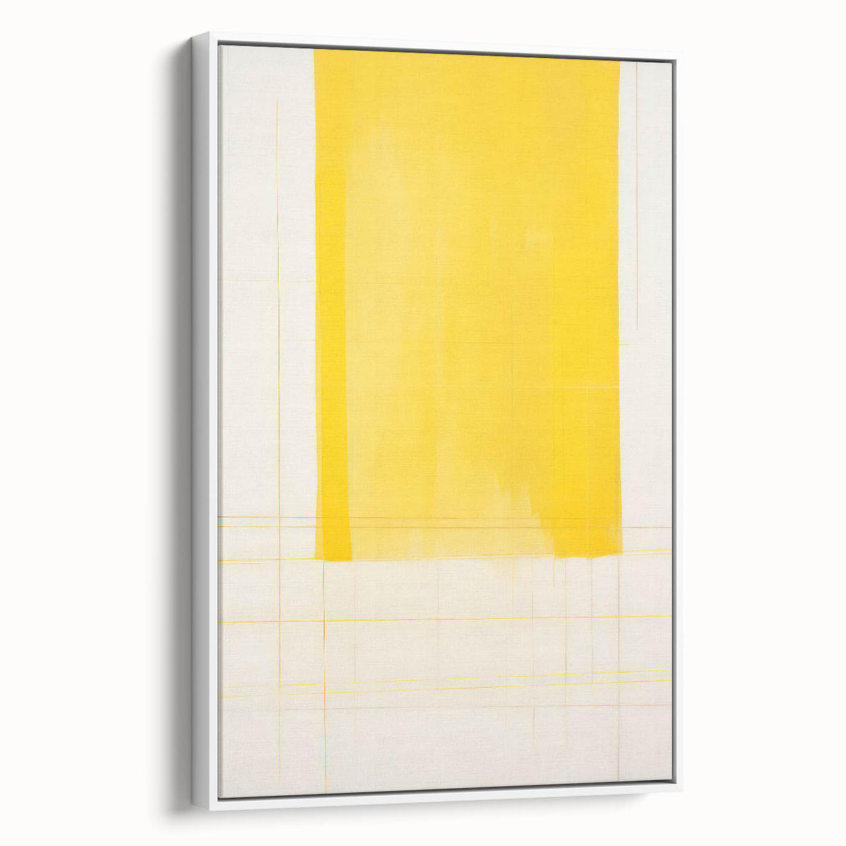 Abstract Yellow Electric Art: Minimalist Geometric Canvas for Modern Decor