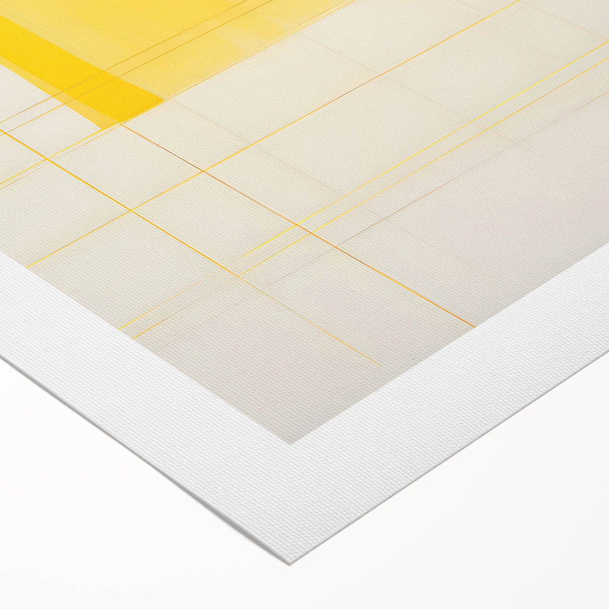 Abstract Yellow Electric Art: Minimalist Geometric Canvas for Modern Decor