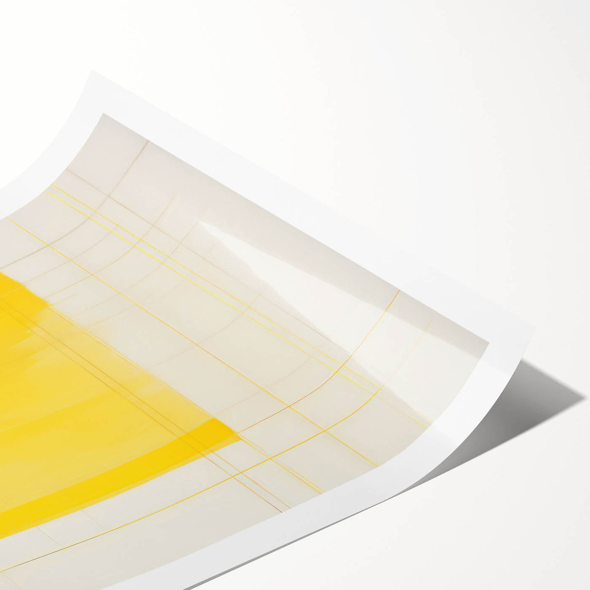 Abstract Yellow Electric Art: Minimalist Geometric Canvas for Modern Decor