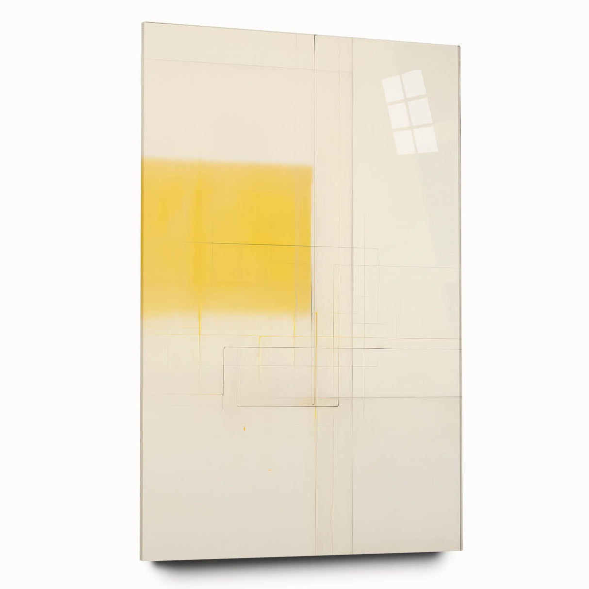 Minimalist Yellow Electric Canvas Art: Abstract Geometric Wall Print