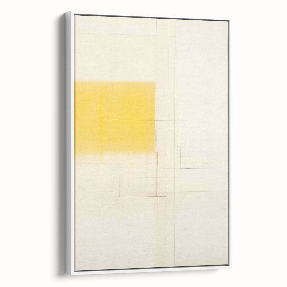 Minimalist Yellow Electric Canvas Art: Abstract Geometric Wall Print