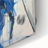 Abstract Electric Blue Figure Art: Dynamic Modern Canvas Wall Print