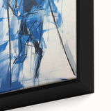 Abstract Electric Blue Figure Art: Dynamic Modern Canvas Wall Print