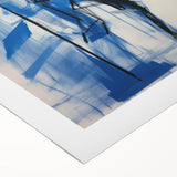 Abstract Electric Blue Figure Art: Dynamic Modern Canvas Wall Print