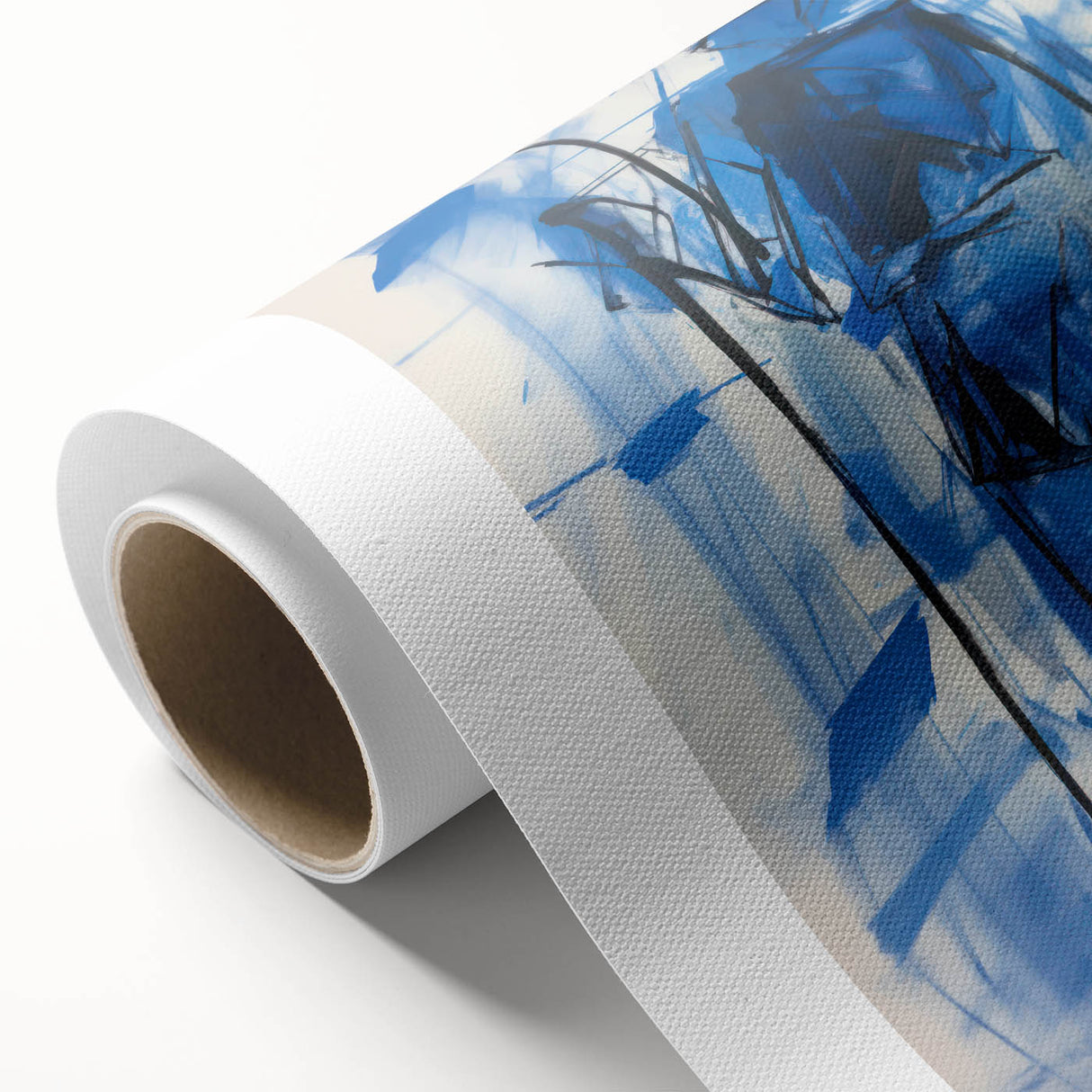 Abstract Electric Blue Figure Art: Dynamic Modern Canvas Wall Print
