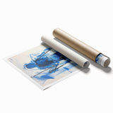 Abstract Electric Blue Figure Art: Dynamic Modern Canvas Wall Print